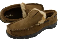Clarks Men Warm Cozy Easy On Slip On Moccasin Slippers Warren