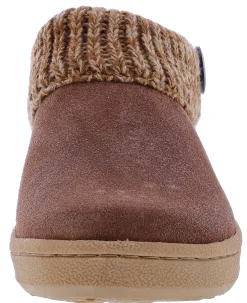 Clarks Women's Knitted Collar Clog Winter Slippers Angelina