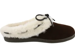 Clarks Womens Winter Cozy Fur Easy On Lightweight Suede Slippers