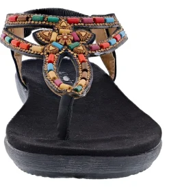 Patrizia Crema Wedge Thong Sandals By Spring Step