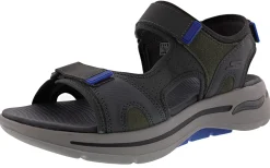 Skechers Men's Go Walk Arch Fit Sandal Mission Hook & Loop Strap Sandals