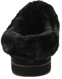 Skechers Women Wide Width Furry Cozy Open Back Slippers Ice Angel