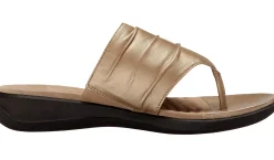 Softwalk Womens Summer Leather Sandals Thick Sole Wedge Slides