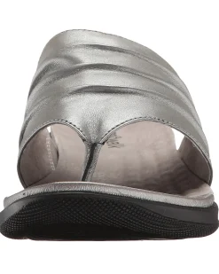 Softwalk Womens Summer Wide Width Leather Sandals Wedge Slides